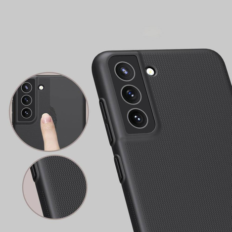 Nillkin Super Frosted Shield wzmocnione etui pokrowiec + podstawka Samsung Galaxy S21 FE czarny