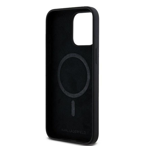 Oryginalne Etui KARL LAGERFELD hardcase Silicone Karl & Choupette Ring MagSafe KLHMP15XSCMKCRHK do Iphone 15 Pro Max czarny