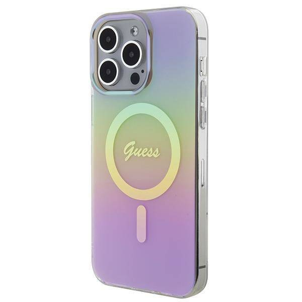 Guess IML Iridescent MagSafe Hülle für iPhone 15 Pro – Rosa