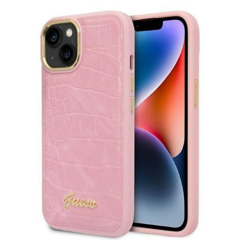 Guess Croco Collection - Etui iPhone 14 Plus (różowy)