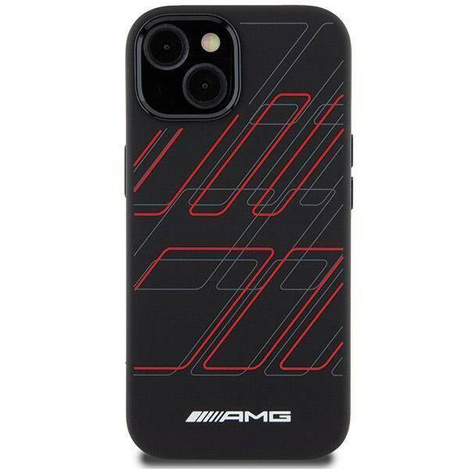 AMG AMHMP15S23SSPK iPhone 15 / 14 / 13 6.1" czarny/black hardcase Silicone Large Rhombuses Pattern MagSafe
