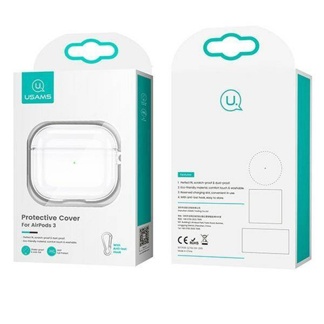 Case APPLE AIRPODS 3 USAMS Case Black (BH740AP02) transparent