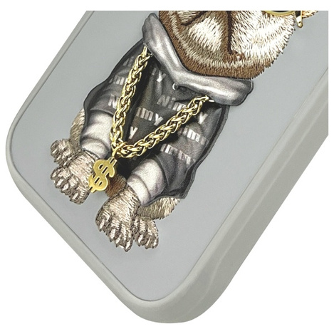 Nimmy etui iPhone 15 Pro 6.1" szary/gray Glasses Cool Dog