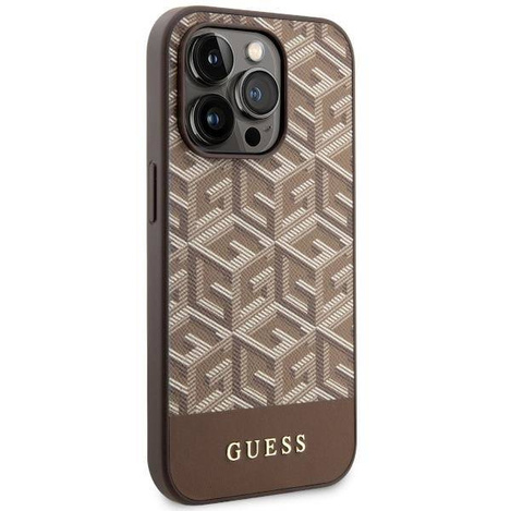 Guess GUHMP14XHGCFSEW iPhone 14 Pro Max 6.7&quot; brown/brown hard case GCube Stripes MagSafe