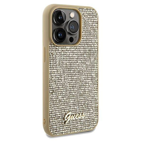 Oryginalne Etui GUESS Hardcase GUHCP14LPMSDGSD do iPhone 14 Pro (Disco Script Metal / złoty)