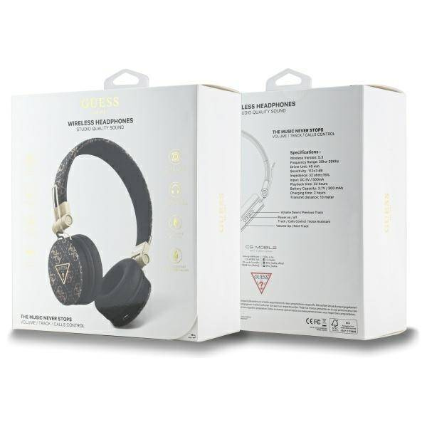 Oryginalne Słuchawki Nauszne Bluetooth ENC GUESS 4G Triangle Round Shape GUBH70E4PTMK czarne
