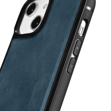 iCarer Leather Oil Wax case for iPhone 14 Pro Max leather case blue (WMI14220720-BU)