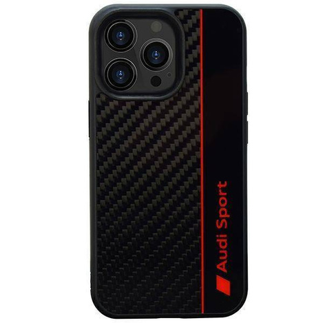 Audi Carbon Fiber Stripe iPhone 13 Pro / 13 6,1&quot; schwarz/schwarz Hardcase AUS-TPUPCIP13P-R8/D1-BK