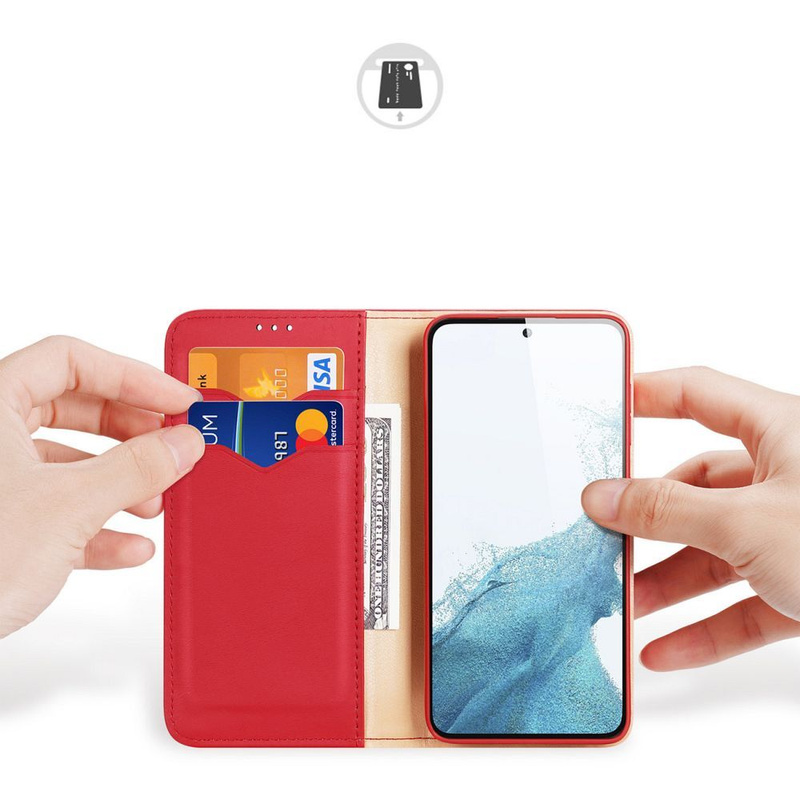 DUX DUCIS Hivo - skórzane etui portfelik do Samsung Galaxy S24 Plus czerwone