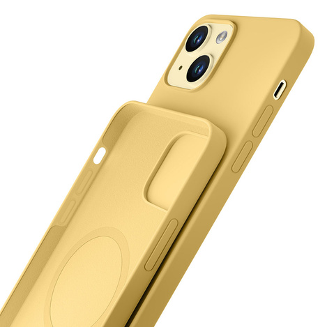 Apple iPhone 15 Plus - 3mk Hardy Silicone MagCase Yellow