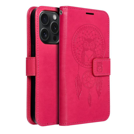 Kabura MEZZO Book do IPHONE 15 Pro łapacz snów magenta
