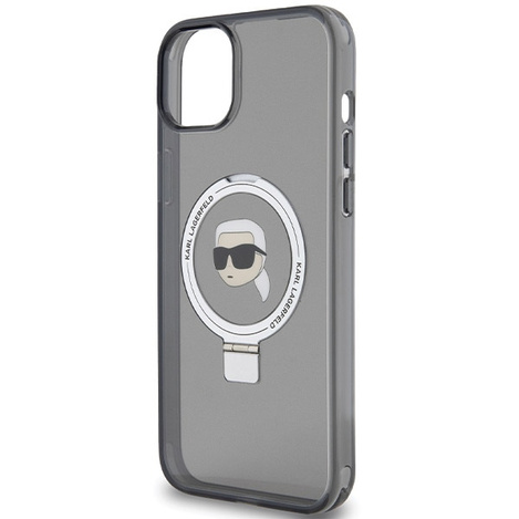 Etui Karl Lagerfeld Ring Stand Karl Head MagSafe do iPhone 15 - czarne