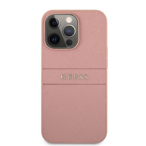 Oryginalne Etui IPHONE 13 PRO MAX 6,7" Guess Hardcase Saffiano Stripe GUHCP13XPSASBPI różowe