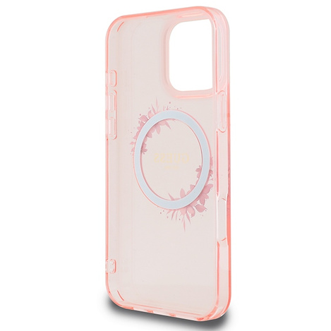 Guess GUHMP16XHFWFCP iPhone 16 Pro Max 6.9" różowy/pink hardcase IML Flowers Wreath MagSafe