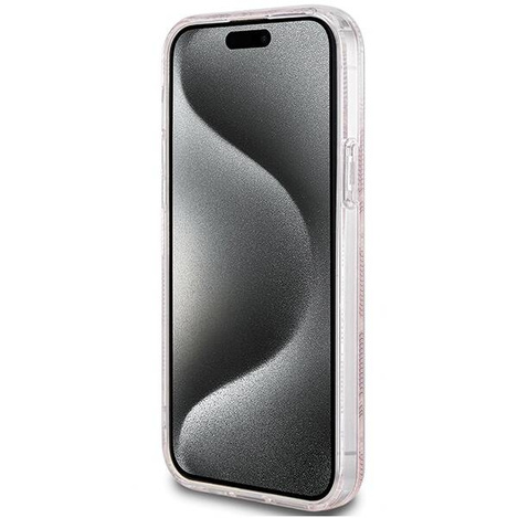 Oryginalne Etui GUESS Hardcase GUHMP15MHGCUSTGP do iPhone 15 Plus (Kompatybilny z Magsafe / IML GCUBE / różowy)
