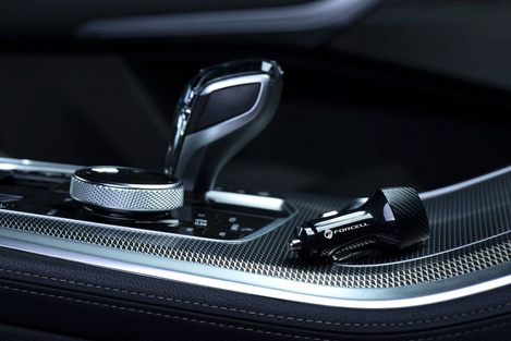 FORCELL CARBON ładowarka samochodowa USB QC 3.0 18W + USB QC 3.0 18W CC50-2A36W czarny (Total 36W)