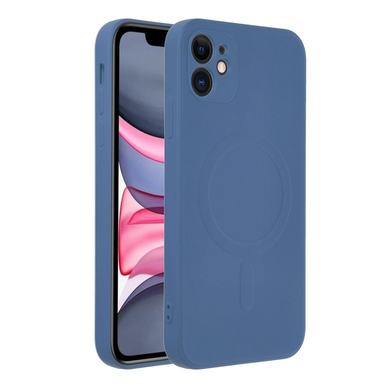 Futerał Silicone Mag Cover kompatybilny z MagSafe do IPHONE 11 niebieski