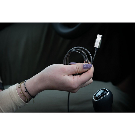 Kabel USB A do Lightning Forcell F-Energy 2,4A 12W Metal 2 m C236 srebrny