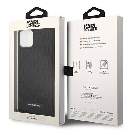 Karl Lagerfeld Monogram 3D Pattern - Etui iPhone 14 Plus (czarny)