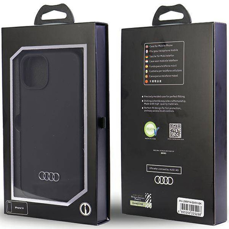 Audi Silikonhülle iPhone 14 6,1&quot; schwarz/schwarz Hardcase AU-LSRIP14-Q3/D1-BK