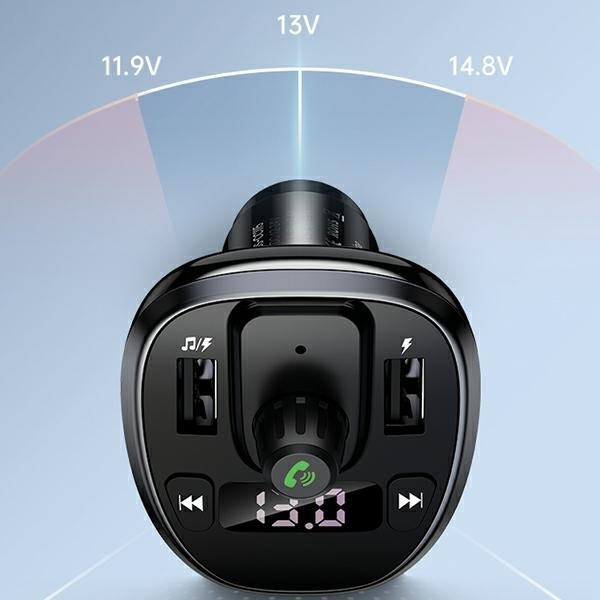 USAMS Zestaw głośnomówiący C21 z transmiterem FM, Bluetooth 5.0, MP3, 2xUSB 3,4A czarny/black CC115GC01 (US-CC115)