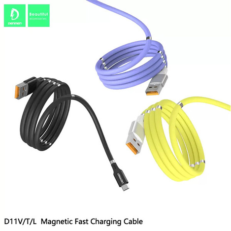 KABEL USB TYP-C DENMEN FIOLETOWY D11T MAGNETYCZNY