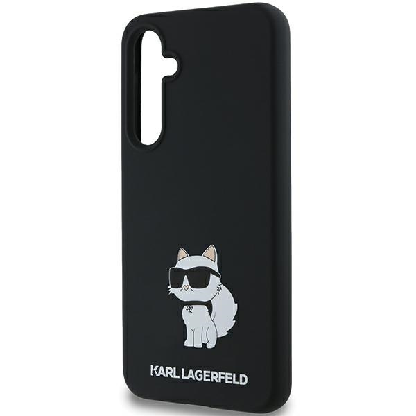 Oryginalne Etui KARL LAGERFELD hardcase Silicone Choupette Metal Pin KLHCSA35SMHCNPK do Samsung Galaxy A35 czarny