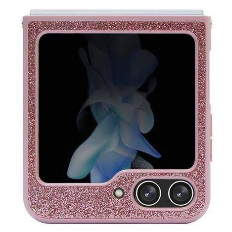 Guess nakładka do Samsung Z Flip5 GUHCZF5HGGSHP różowa HC PU/TPU Glitter Script
