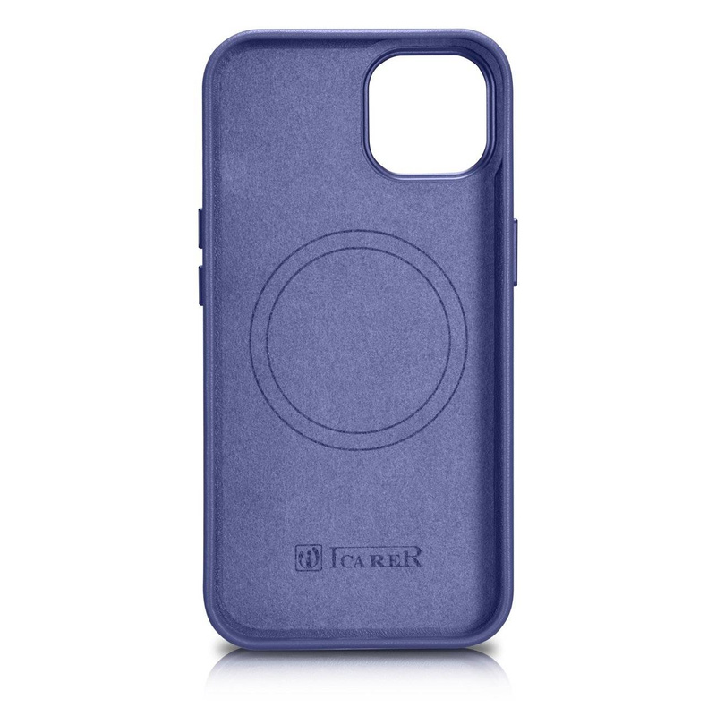 iCarer Case Leather genuine leather case for iPhone 14 Plus hellviolett () (MagSafe compatible)