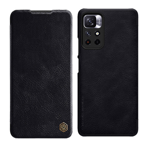 Nillkin Qin Case etui do Xiaomi Poco M4 Pro 5G osłona na aparat kabura pokrowiec obudowa z klapką czarny