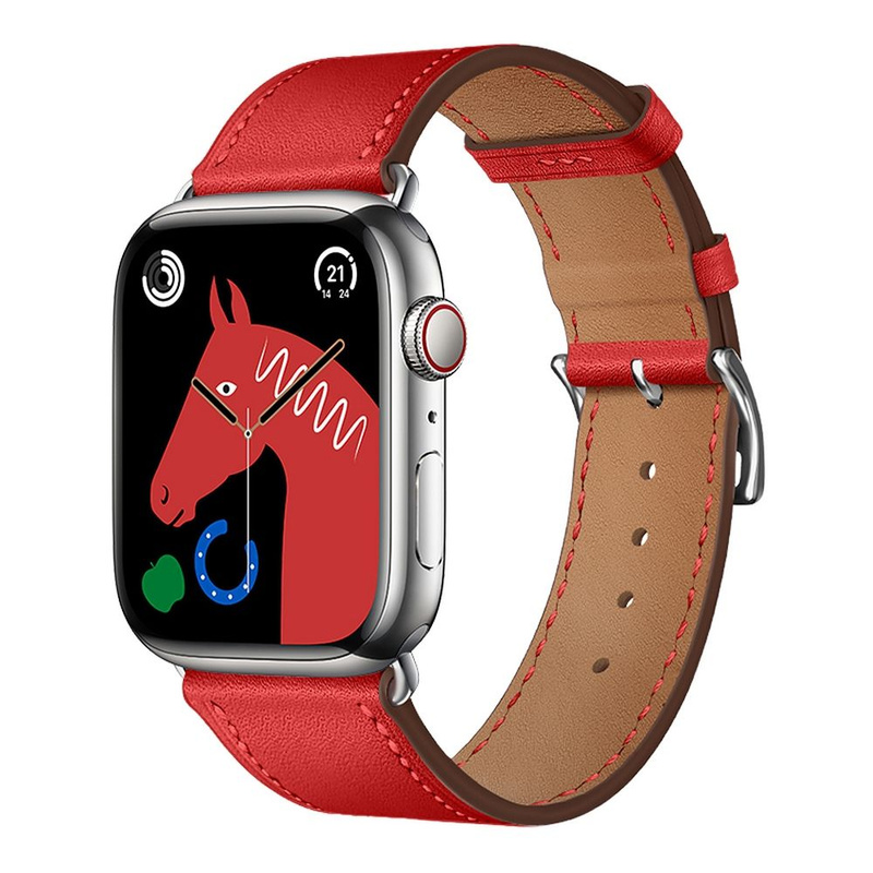 Pasek do Apple Watch Forcell F-Design FA20 magnetyczny skóra ekologiczna 38 / 40 / 41 mm czerwony