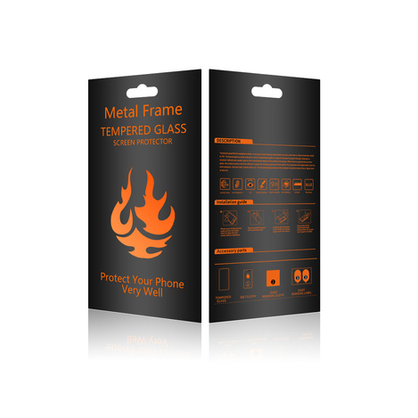 Szkło hartowane z metalową ramką do iPhone 15 6,1&quot; czarna ramka