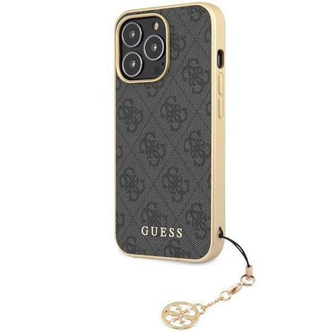 Guess GUHCP15LGF4GGR iPhone 15 Pro 6,1" grau/graues Hardcase 4G Charms Collection