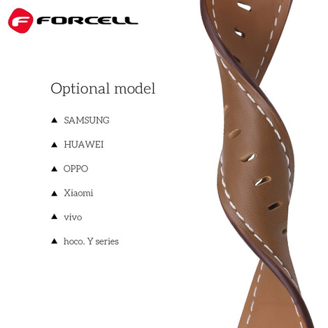 Pasek do Samsung Galaxy Watch Forcell F-Design FS21 skóra ekologiczna 22 mm brązowy