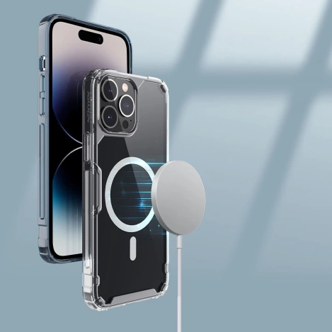 Nillkin Nature Pro Magnetische Hülle iPhone 14 Pro Max magnetische Hülle MagSafe blau