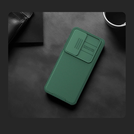 Nillkin CamShield Pro armored case with camera cover for Samsung Galaxy S24 - green