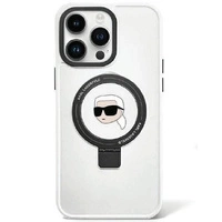 Etui Karl Lagerfeld Ring Stand Karl Head MagSafe do iPhone 15 - białe