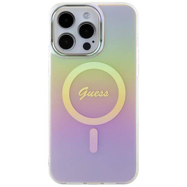 Guess IML Iridescent MagSafe Hülle für iPhone 15 Pro – Rosa