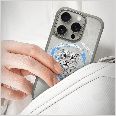 Etui Nimmy Pantera MagSafe do iPhone 16   Pro Max jasnoszary