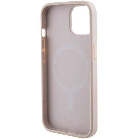 Etui Guess Saffiano MagSafe do iPhone 15 Plus - różowe