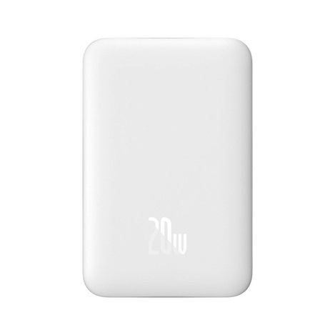 Baseus Magnetic Mini powerbank z ładowaniem indukcyjnym MagSafe 15W / szybkie ładowanie PD QC 20W 10000mAh biały (Overseas Edition) + Xiaobai Series kabel USB-C - USB-C 60W 3A 0.5m biały