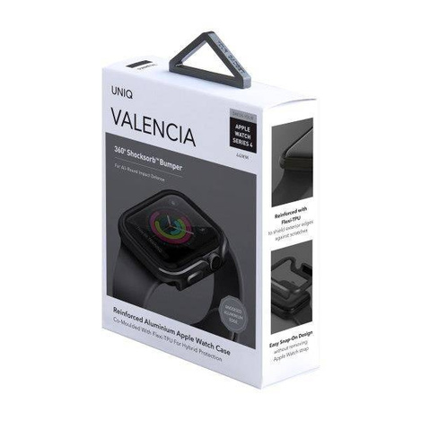 UNIQ etui Valencia Apple Watch Series 5/ 4 44MM szary/gunmetal grey