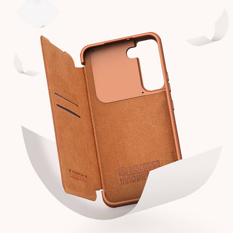 Nillkin Qin Leather Pro Case Hülle für Samsung Galaxy S22+ (S22 Plus) Kameraschutz Holster Cover Flip Cover Schwarz