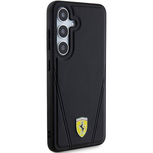 Oryginalne Etui FERRARI hardcase Hot Stamp V Lines MagSafe FEHMS24SP3BAK do Samsung Galaxy  S24 Czarny