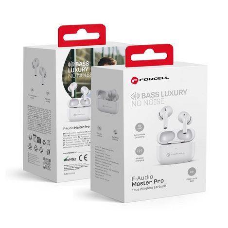 FORCELL F-AUDIO słuchawki bezprzewodowe / bluetooth stereo TWS Master PRO białe