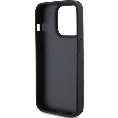 Karl Lagerfeld nakładka do iPhone 15 Pro 6,1&quot; KLHCP15LSAKKNSCK czarna hardcase Saffiano Cardslots and Stand Monogram Ikonik Patch