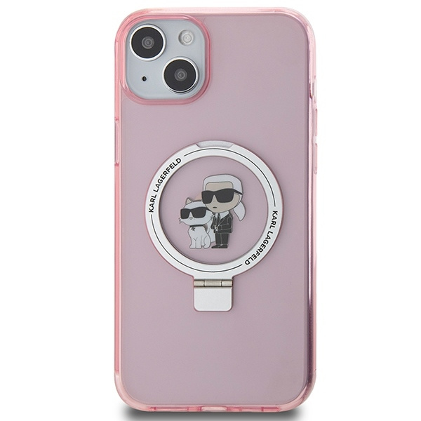 Guess nakładka do iPhone 15 Plus 6,7&quot; KLHMP15MHMRSKCP różowa C MAGSAFE RINGSTAND KC