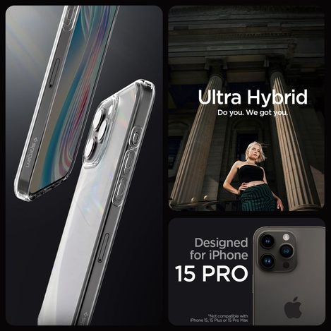 Spigen ULTRA HYBRID IPHONE 15 PRO FROST KLAR