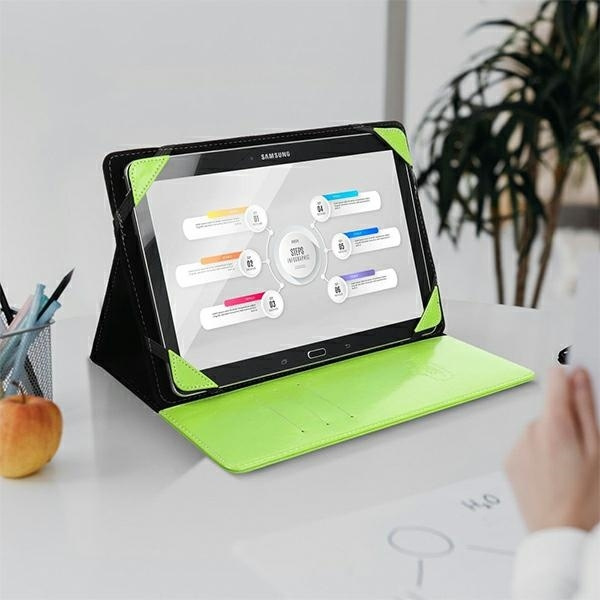 Uniwersalne etui / pokrowiec BLUN na tablet 12,4" limonka (UNT)