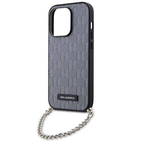 Karl Lagerfeld KLHCP14LSACKLHPG iPhone 14 Pro 6,1" Silber/Silber Hardcase Saffiano Monogram Chain